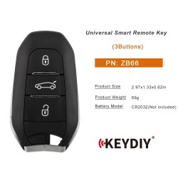 ZB66-3 KEYLESS GO SMART KEY KEYDIY